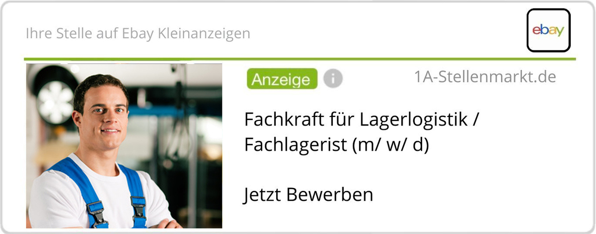 Pärsentieren Sie sich dem Berwerber immer im richtigen Moment: Auf eBay Pärsentieren Sie sich dem Berwerber immer im richtigen Moment: Auf dem 1A-Stellenmarkt.de